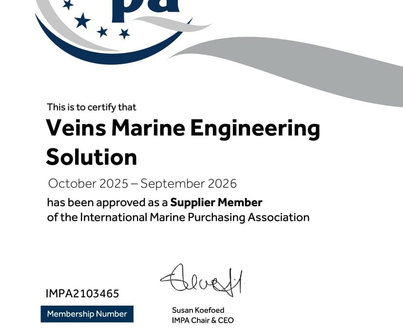 Veins Marine Engineering Solution Officially Recognized as an IMPA Certified Company