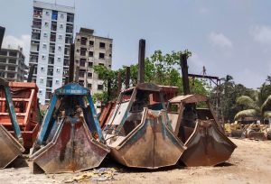 marine grabs storage yard VMES workshop Chattogram heavy equipment