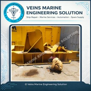 Vmes Class certified welder performing D-Ring welding inside cargo hold