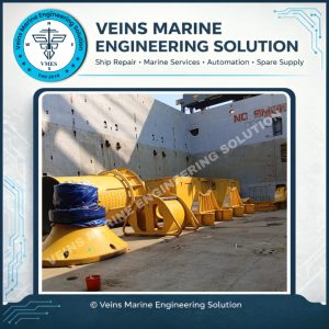 Offshore cargo arranged inside MV BBC Dakota cargo hold before D-Ring installation
