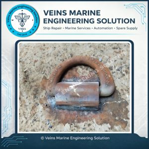 Heavy-duty D-Ring installed inside cargo hold of MV BBC Dakota By Vmes